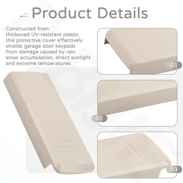 Alt view image 3 of 7 - 41D621 Keyless Keypad Cover Compatible with Chamberlain Garage Door Keypads 877LM 877MAX 940ESTD 940EV