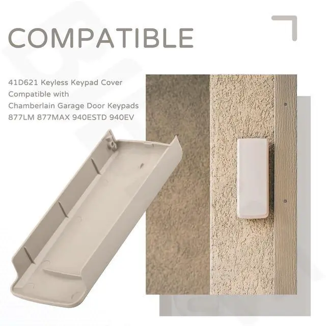 Alt view image 6 of 7 - 41D621 Keyless Keypad Cover Compatible with Chamberlain Garage Door Keypads 877LM 877MAX 940ESTD 940EV