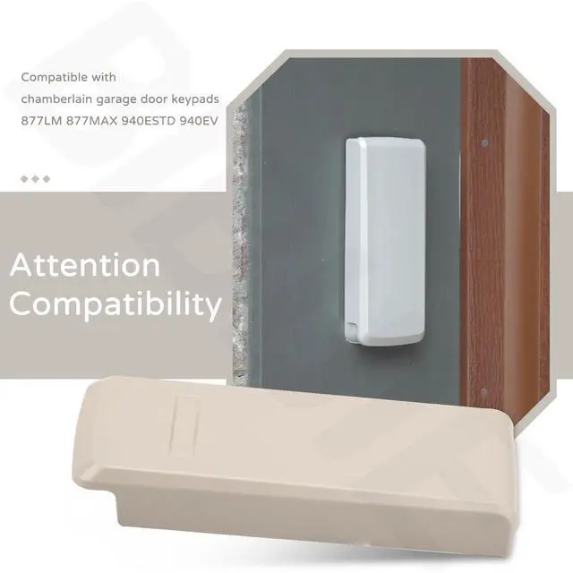 Alt view image 7 of 7 - 41D621 Keyless Keypad Cover Compatible with Chamberlain Garage Door Keypads 877LM 877MAX 940ESTD 940EV