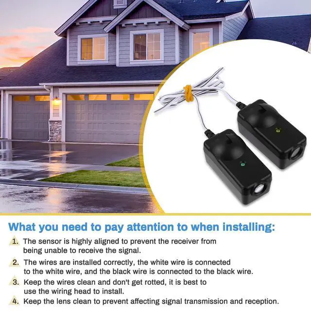 Alt view image 5 of 7 - 41A5034 Safety Sensor Kit, Replacement for Craftsman/Chamberlain/Liftmaster Garage Door Sensor, Compatible with Liftmaster/Chamberlain/Craftsman Garage Door openers Made After 1997