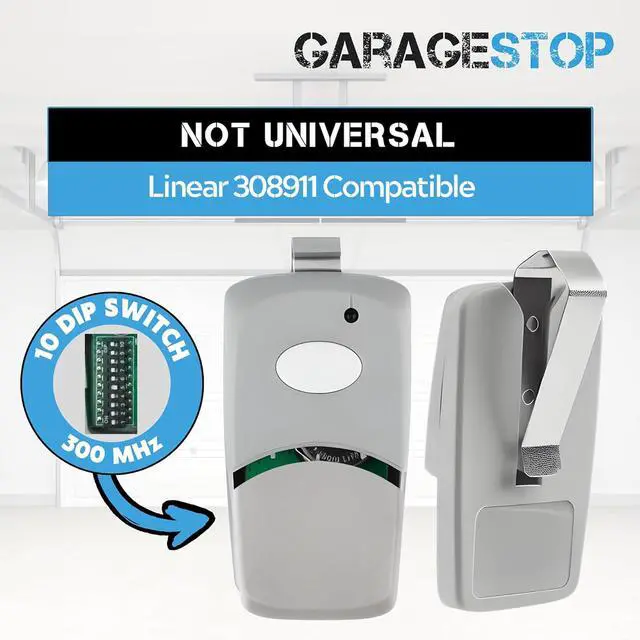 Alt view image 2 of 6 - 2X for Multicode Linear 308911, 10 dip Switch Gate Opener Remote 300MHz, Multi Code Garage Door Opener Remote, Garage Clicker Replacement