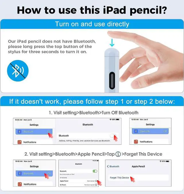 Alt view image 7 of 7 - Stylus Pen for iPad 11th&10th&9th Generation,Fast Charge Pencil for Apple iPad,Palm Rejection,Tilt Sensitivity,Compatible with 2018-2025 iPad11/10/9/8/7/6th,Pro 13" M4/12.9"/11",Air 3/4/5/M2,Mini 5/6