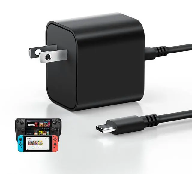 Main image of 60W USB-C Charger for Steam Deck/Steam Deck OLED, Switch 2/Switch OLED/Switch Lite, with 4.9FT(1.5M) Cable, Supports 4K TV Mode, PD 3.0 Fast Charger for Handheld Console, Premium Quality