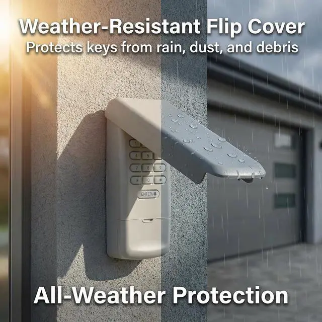 Alt view image 4 of 7 - Universal Garage Door Opener Keypad Remote Wireless Keyless Keypad Compatible with Genie LiftMaster Chamberlain Craftsman Linear Overhead Door Wayne Dalton Opener has Learn Button or Dip Switch