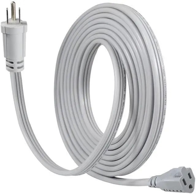 Main image of Appliance Power Extension Cord - Heavy Duty 14/3 AWG Parallel 3 Prong Low Profile Flat Cable US Plug Male to Female Extender Grounded Wire for AC Unit, Air Conditioner, Refrigerator (15 ft)