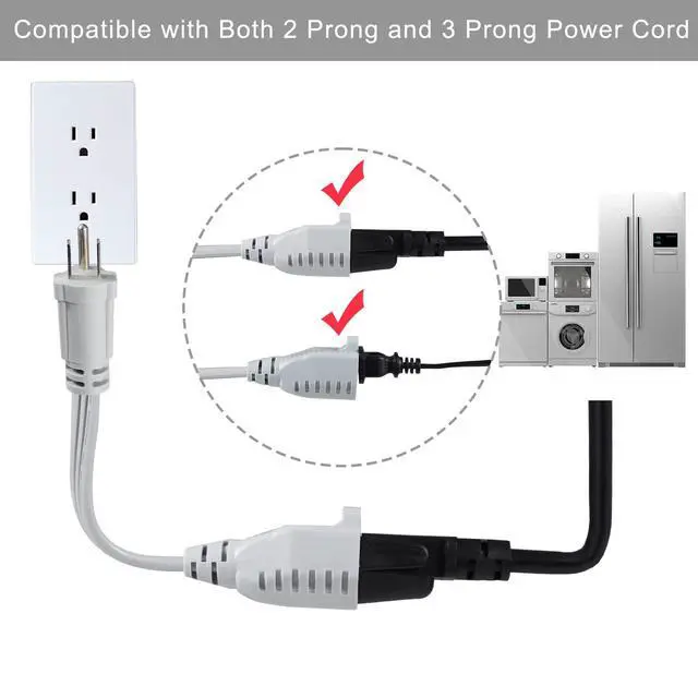 Alt view image 4 of 7 - Appliance Power Extension Cord - Heavy Duty 14/3 AWG Parallel 3 Prong Low Profile Flat Cable US Plug Male to Female Extender Grounded Wire for AC Unit, Air Conditioner, Refrigerator (15 ft)