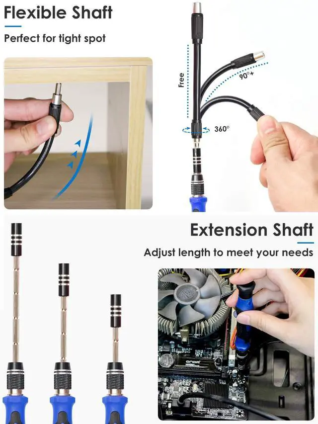 Alt view image 4 of 7 - Precision Screwdriver Sets 124 in 1 Magnetic Repair Kit with 110 Bits Electronics Tool Kit for Computer, PC, iPhone, Laptop, Cell Phone, MacBook, PS4, Xbox, Game Controller(Blue)