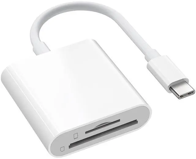 Main image of USB C SD Card Reader for iPhone 15 16/iPad/MacBook/Mac, USB Type C to SD Reader Supports SD and MicroSD Memory Card Adapter, Trail Camera Viewer Plug and Play for More USBC Typec Devices-2 Slot