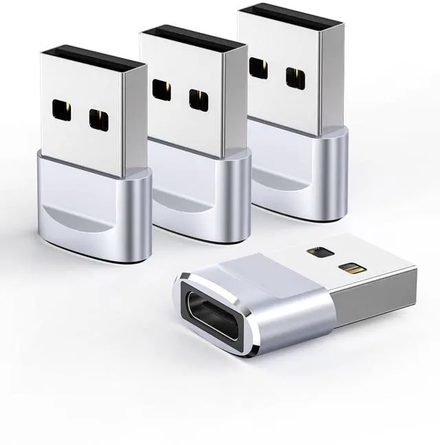 Main image of USB to USB C Adapter 4 Pack,USB C Female to A Male Charger Type C Converter for Apple Watch Ultra iWatch 7 8 SE,iPhone 14 13 12 15 Pro Plus Max Mini,AirPods,iPad Air,Samsung Galaxy S23 S22