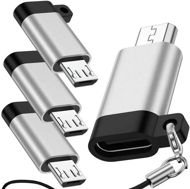 Main image of USB C to Micro USB Adapter, 4-Pack Type C Female to Micro USB Male Convert Connector Support Charge Data Sync Compatible with Samsung Galaxy S7/S7 Edge/S6/S6 Edge/J3/J7/Note 6/5/LG G4/Nexus 4/5/6