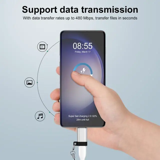 Alt view image 3 of 7 - USB C to Micro USB Adapter, 4-Pack Type C Female to Micro USB Male Convert Connector Support Charge Data Sync Compatible with Samsung Galaxy S7/S7 Edge/S6/S6 Edge/J3/J7/Note 6/5/LG G4/Nexus 4/5/6