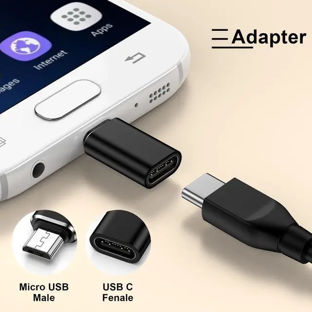 Alt view image 2 of 7 - Micro USB to USB C Adapter, 4Pack Type C Female to Micro USB Male Convert Connector Support Charge and Data Sync for Samsung Galaxy S7/S7 Edge/S6/J7/J3,Nexus 5 6,Old Kindle,PS4 and Micro USB Devices