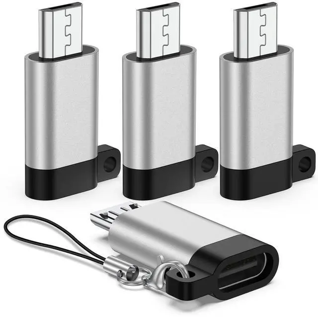 Main image of Micro USB to USB-C Adapter (4Pack), USB Type C Female to Micro Male Converter Support Charge & Data Sync, USB-C to USB-Micro Adapter for Samsung Galaxy S7/S7 Edge/S6/S6 Edge/J3/J7/Note 4/5, Nexus 5/6