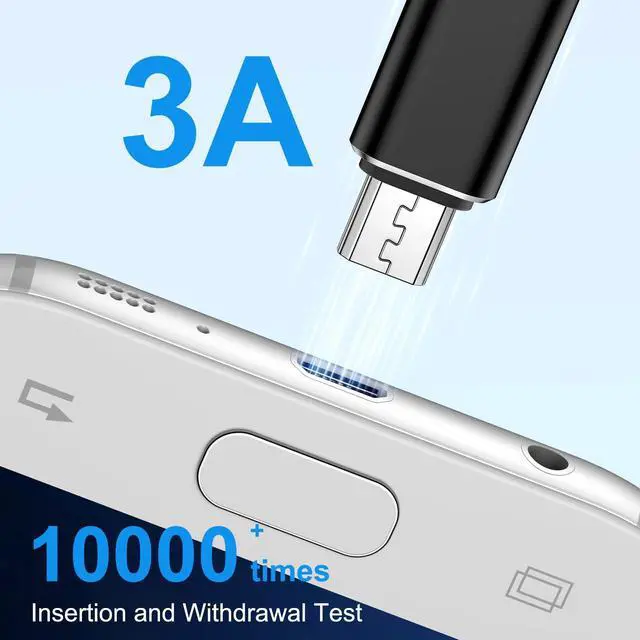 Alt view image 5 of 7 - USB-C to Micro USB Adapter, 4Pack Type C Female to Micro USB Male Converter USB C to Micro B 2.0 3A Fast Charging & Data Sync for Samsung Galaxy S7 S6 Edge A02 A01 A10 A10s J7 S5 J3,Note 6 5,LG,Kindle