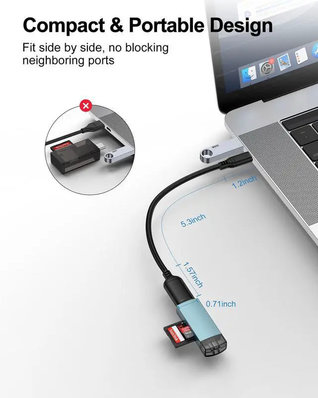 Alt view image 6 of 7 - USB C to USB Adapter with Cable, Type C Male to USB-A Female 5Gbps Data Transfer Converter for Flash Drive/Card Reader/External Hard Drive, iPhone 17e/17 Pro Max/16/15, iPad, Galaxy USB C OTG Adapter