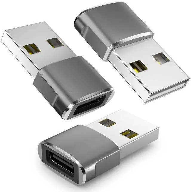 Main image of USB to USB C Adapter 3Pack, Type-C to USB Adaptor, USB-C Female to USB-A Male Charger Cable Converter Compatible with MacBook, Notebook, Tablet, Airpod, Galaxy, Cell Phone, Car, Xbox