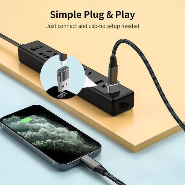 Alt view image 3 of 7 - USB to USB C Adapter 3Pack, Type-C to USB Adaptor, USB-C Female to USB-A Male Charger Cable Converter Compatible with MacBook, Notebook, Tablet, Airpod, Galaxy, Cell Phone, Car, Xbox