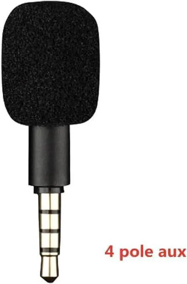 Main image of Black 4 Pole Mini Portable Microphone Jack 3.5mm Aux 4 Pole/ 3 Pole Karaoke Mic for Recorder Mobile Smart Phone Computer Laptop Multipurpose, Condenser Microphones