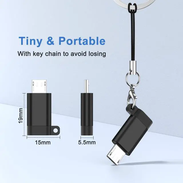 Alt view image 3 of 6 - USB C to Micro USB Adapter, 3 Pack Type C Female to Micro USB Male Convert Connector Support Charge & Data Sync for Samsung Galaxy S7 Edge / S6 / J7 / Note 6 5, LG G4, Nexus 5, and Micro USB Devices