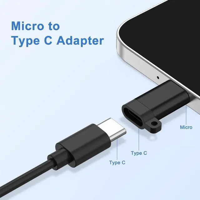Alt view image 4 of 6 - USB C to Micro USB Adapter, 3 Pack Type C Female to Micro USB Male Convert Connector Support Charge & Data Sync for Samsung Galaxy S7 Edge / S6 / J7 / Note 6 5, LG G4, Nexus 5, and Micro USB Devices