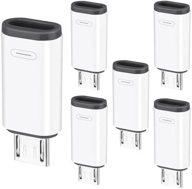 Alt view image 2 of 7 - 6 Pack Micro USB to USB-C Adapter, Type C Female to Micro USB Male Converter Connector, Supports Charging and Data Synchronization, Compatible with Samsung Galaxy S7/S7 Edge, Nexus 5/6