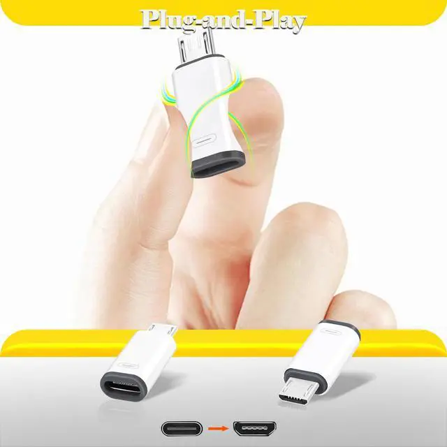 Alt view image 5 of 7 - 6 Pack Micro USB to USB-C Adapter, Type C Female to Micro USB Male Converter Connector, Supports Charging and Data Synchronization, Compatible with Samsung Galaxy S7/S7 Edge, Nexus 5/6