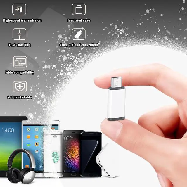 Alt view image 7 of 7 - 6 Pack Micro USB to USB-C Adapter, Type C Female to Micro USB Male Converter Connector, Supports Charging and Data Synchronization, Compatible with Samsung Galaxy S7/S7 Edge, Nexus 5/6