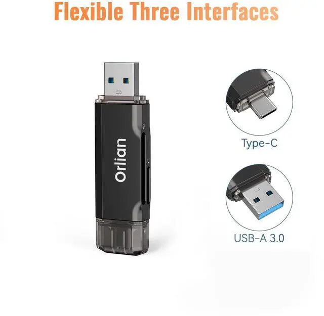 Alt view image 4 of 7 - USB 3.0 SD Card Reader,Dual Slots USB 3.0 Type C to Micro SD Card Adapter, Memory Card Reader Adapter for MicroSD, SDHC, SDXC, RS-MMC, MMC, Compatible with Laptop, iphone 16/15,MacBook Android (Black)