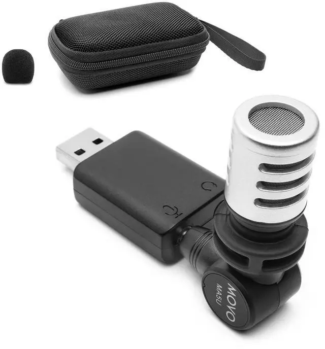 Main image of MA5U Pocket Audio Microphone, Omnidirectional Pickup, 3.5mm Female TRS Headphone Port, Compatible with PC and Mac USB Drives