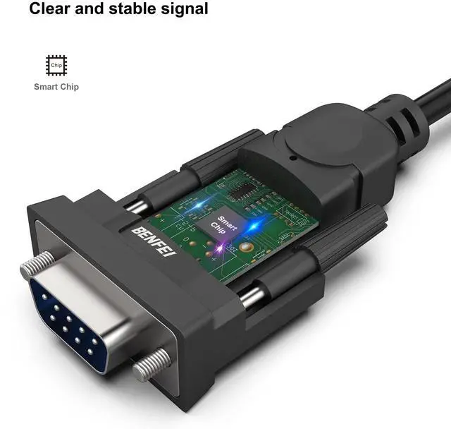 Alt view image 6 of 7 - USB to Serial Adapter, USB to RS-232 Male (9-pin) DB9 Serial Cable, Prolific Chipset, Windows 11/10/8.1/8/7, Mac OS X 10.6 and Above, 1.8MNot VGA