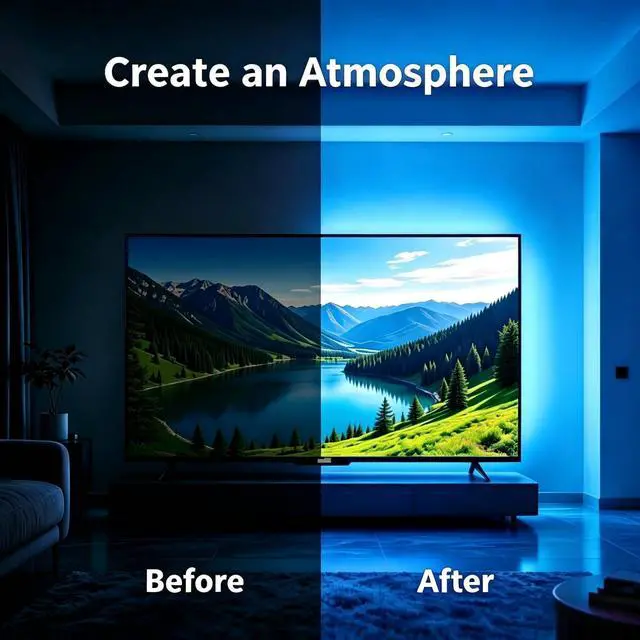 Alt view image 5 of 6 - LED Lights for TV, 16.4ft TV LED Backlight for 45-75 Inch TVs, Strip Lights with Music Sync, Bluetooth APP and Remote Control, USB Powered for Bedroom Gaming Home Decor