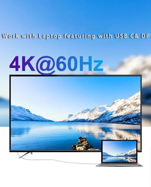 Alt view image 4 of 7 - USB C to HDMI Cable 4K 60Hz, Type C to HDMI Cord 6.6FT, USB-C HDMI Cable for iPhone 17/16/15, Compatible with Thunderbolt 3/4, MacBook Pro/Air, iPad Pro (White(USB C to HDMI with PD))