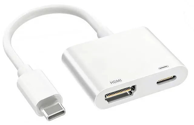 Main image of USB C to Hdmi Adapter for iPhone 4K@60Hz Type C to Hdmi Adapter 100W Charging Compatible for iPhone 17/16/15 Series MacBook ipad Pro to HDTV Projector Monitor No Power Needed Plug and Play