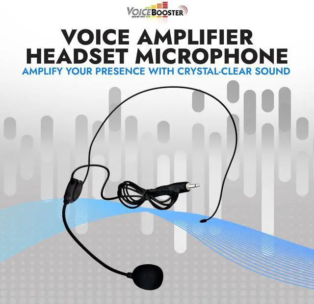 Alt view image 2 of 7 - Speak Out Headset Microphone Lightweight Adjustable Boom Mic with Feedback Control - 3.5mm Plug for Voice Amplifiers for Public Speaking, Classroom Teaching, Tour Guiding