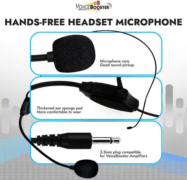 Alt view image 6 of 7 - Speak Out Headset Microphone Lightweight Adjustable Boom Mic with Feedback Control - 3.5mm Plug for Voice Amplifiers for Public Speaking, Classroom Teaching, Tour Guiding