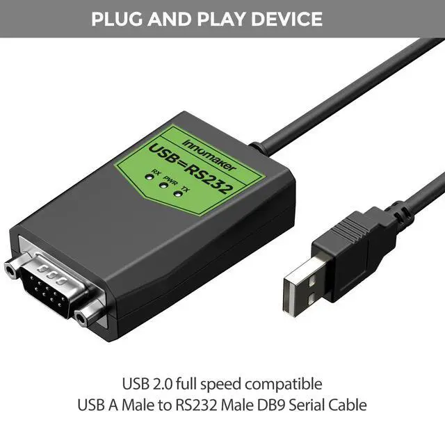 Alt view image 6 of 7 - Industrial-Grade USB to Serial RS232 Adapter,USB to Male DB9, FTDI Chipset, ESD Protection,Signal&Power Isolation, Compatible Windows 11,10 XP, Mac Os,Android,Linux, Global Industrial Brand