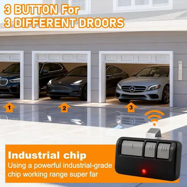 Alt view image 7 of 7 - Door Keypad 877MAX with 2 Pack 893MAX Remotes, Compatible with LiftMaster Chamberlain Craftsman, Replace 877LM 878MAX 893LM 371LM 890MAX 373LM