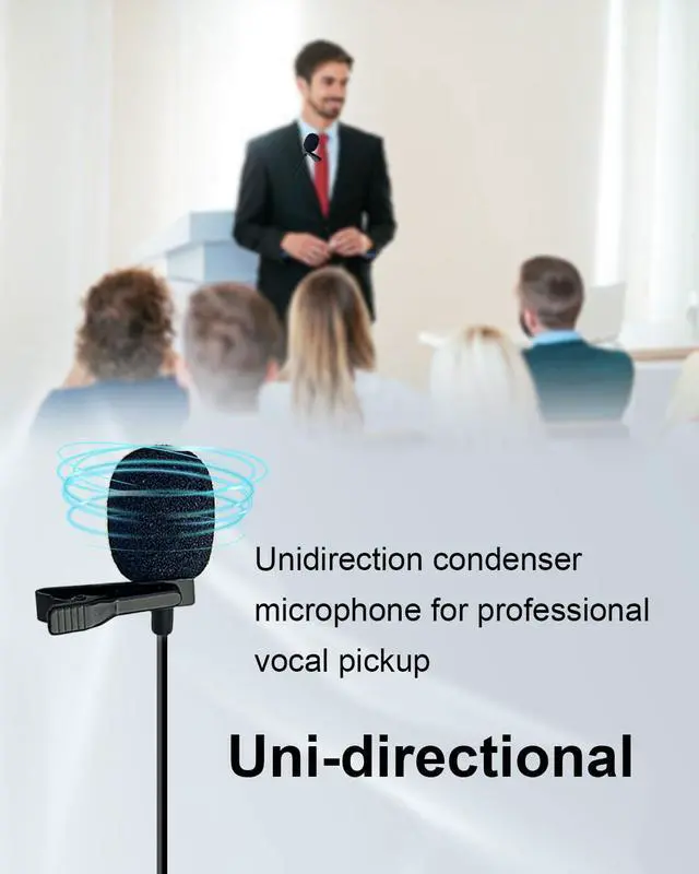 Alt view image 3 of 7 - Ta4f Plug Lavalier Lapel Microphone for Shure Wireless Transmitter, 1.5M Wired Unidirectional Condenser Mic for YouTube, Lectures, Living Performance - Mini XLR Ta4f Plug