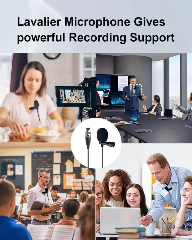 Alt view image 7 of 7 - Ta4f Plug Lavalier Lapel Microphone for Shure Wireless Transmitter, 1.5M Wired Unidirectional Condenser Mic for YouTube, Lectures, Living Performance - Mini XLR Ta4f Plug