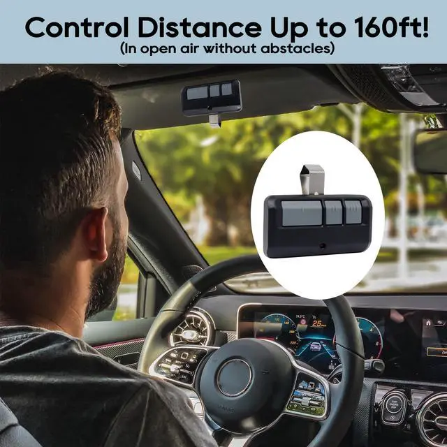 Alt view image 3 of 6 - Black Garage Door Opener Keypad with 2 Garage Door Remotes for Liftmaster Chamberlain Craftsman Opener Remote Keypad, Replaces 877/878MAX 893MAX 893LM 971LM 877LM G940EV-P2, 5-Year-Warranty