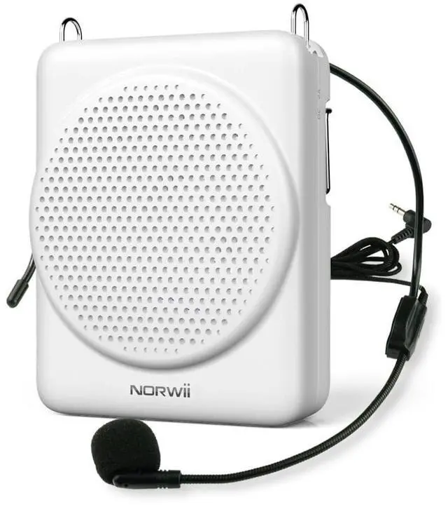 Main image of Mini Voice Amplifier Microphone Headset, 3 Hours Quick Charging and up to 22 Hours Play, Personal Voice Amplifier Portable Speaker Mic for Teachers, Training, Tour Guide (White)