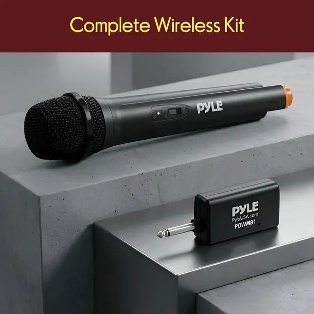 Alt view image 7 of 7 - Portable VHF Wireless Microphone System - Professional Battery Operated Handheld Dynamic Unidirectional Cordless Microphone Transmitter Set W/Adapter Receiver, for PA Karaoke DJ Party, Black