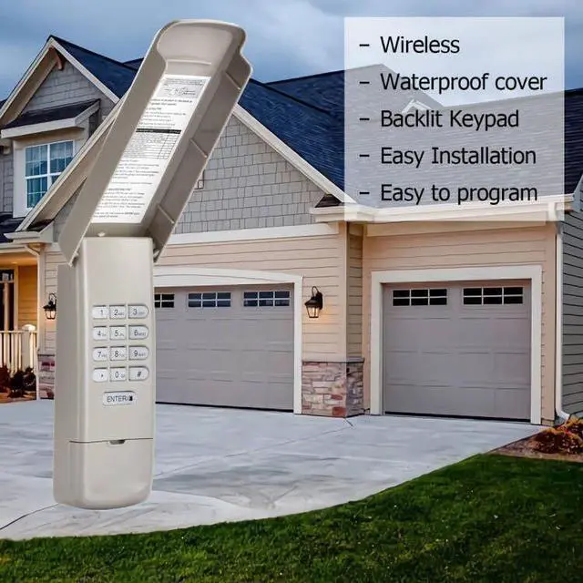 Alt view image 3 of 5 - 2 Pack Garage Door Opener Keypad Compatible with LiftMaster 877MAX Chamberlain LiftMaster Craftsman Garage Door Openers Since 1993Wireless Keypad Keyless Entry