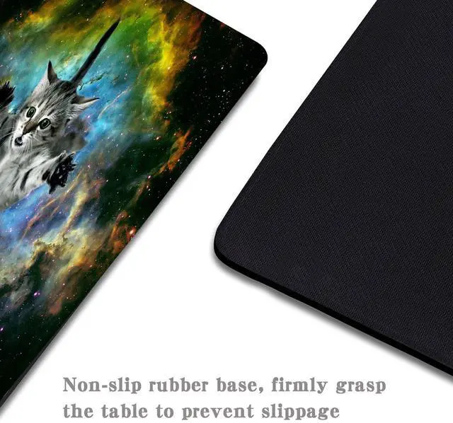 Alt view image 4 of 6 - Cute Cat Space Taco Galaxy Gaming Mouse Pad - Non-Slip Rubber Base for Laptop, Desk Dad