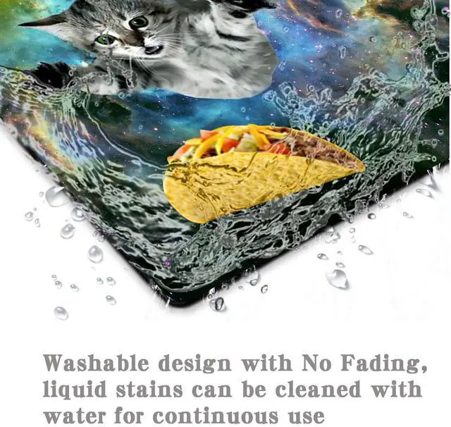Alt view image 5 of 6 - Cute Cat Space Taco Galaxy Gaming Mouse Pad - Non-Slip Rubber Base for Laptop, Desk Dad