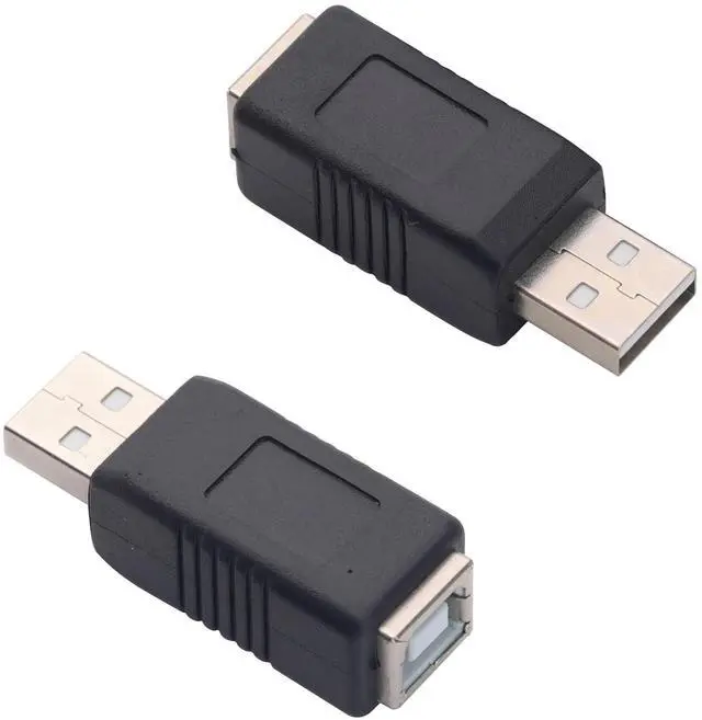 Main image of 2PCS USB 2.0 Male to Type B Female Adapter Connector,Type A Male to Printer Female Plug for Laptop, Computer, Hard Disk, Printer, Camera