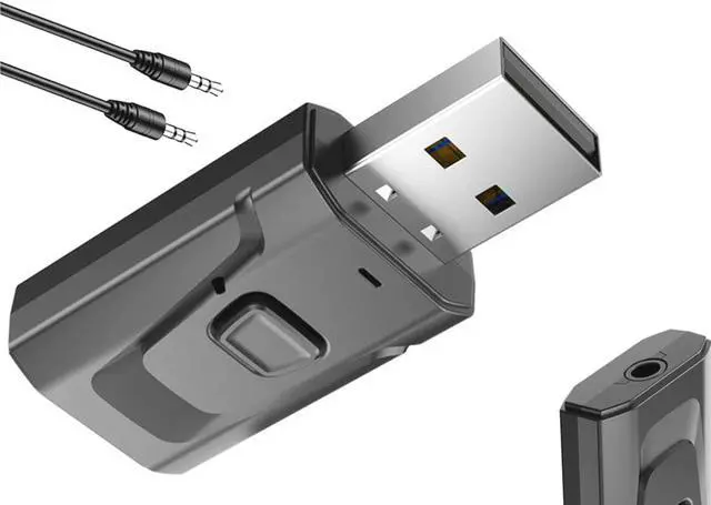 Main image of USB BT5.0 Adapter 4 in 1 Wireless Stereo Audio Adapter Receiver Transmitter with 3.5mm AUX Cable for Speaker PC Car TV Home Audio System