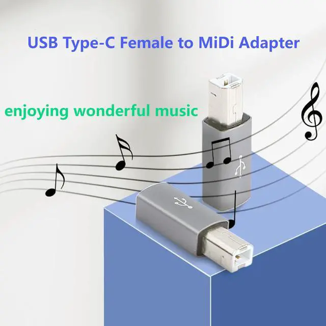 Alt view image 6 of 7 - USB Type C Female to USB2.0 B Male Printer Adapter Converter USB-C Female to MIDI Male Connector for MIDI Electric Piano Laptop Type-C Device 2pcs