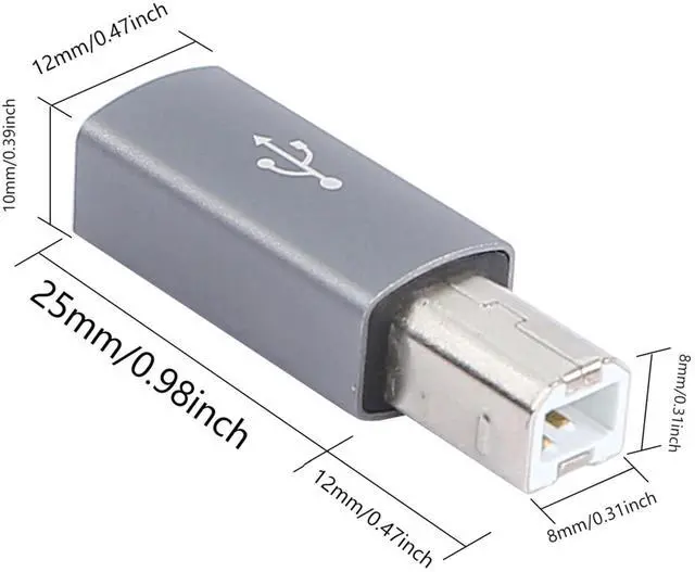 Alt view image 7 of 7 - USB Type C Female to USB2.0 B Male Printer Adapter Converter USB-C Female to MIDI Male Connector for MIDI Electric Piano Laptop Type-C Device 2pcs
