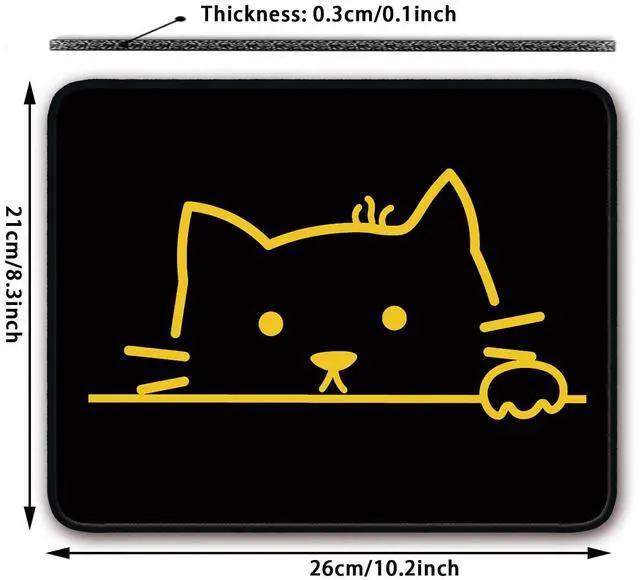 Alt view image 2 of 6 - Non-Slip Mouse Pad Small Mousepad for Computer, Laptop, Gamer, Cat Pattern, 8x10 inch